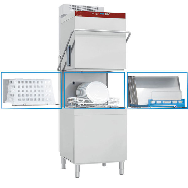Doorschuifvaatwasser | Naglans/Zeep/Afvoerpomp | Warmteterugwinning | Ontharder | Mand 600x500mm | 788x835x1565/2265(h)mm