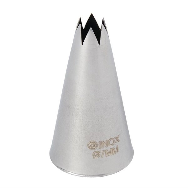 Spuitmond RVS gekarteld 7mm | 2,5(Ø)x4,5(h)cm