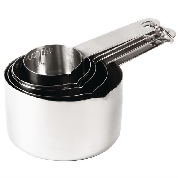 Maatkommen RVS | 5 stuks | 30ml, 60ml, 80ml, 125ml, 250ml |  8,1(Ø)x4,1(h)cm