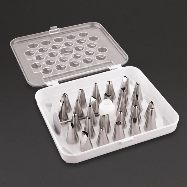 Spuitmonden set RVS | 26 delig | 20(b)x10(d)cm