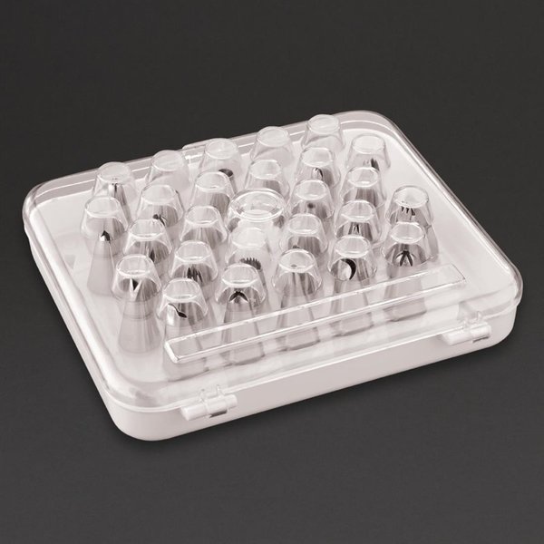 Spuitmonden set RVS | 26 delig | 20(b)x10(d)cm
