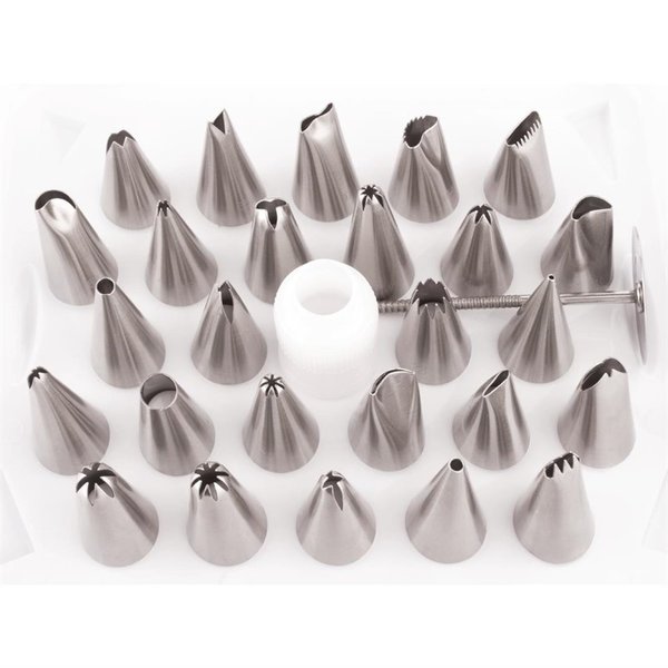 Spuitmonden set RVS | 26 delig | 20(b)x10(d)cm