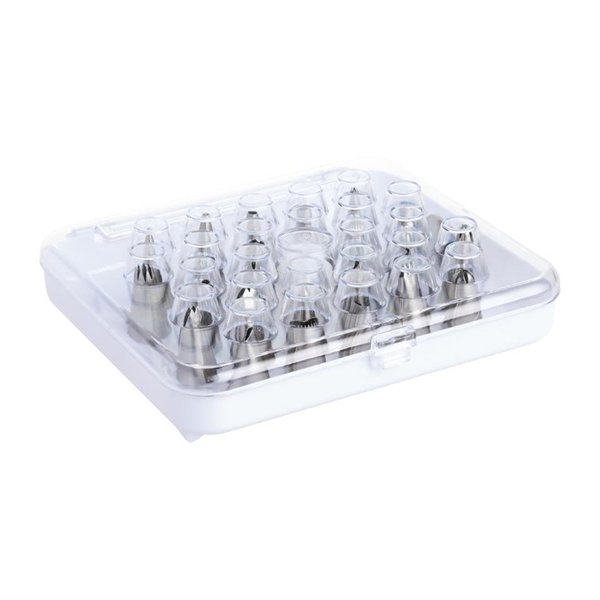 Spuitmonden set RVS | 26 delig | 20(b)x10(d)cm