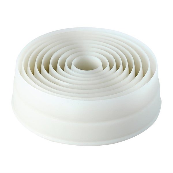 Stekerdoos set rond glad nylon | 9 stuks | 2 tot 10(Ø)cm