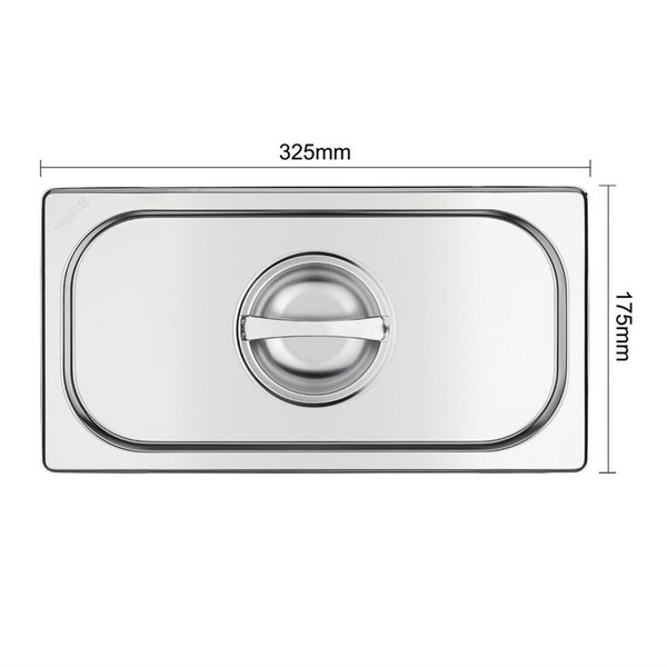 GN deksel RVS met handgreep 1/3 |  O.a. voor GM310, GM311, K929 K933 | 325(b)x176(d)mm