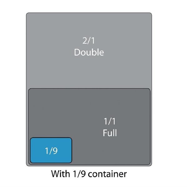 GN bak RVS 1/9 - 800ml | 176x108x100(h)mm