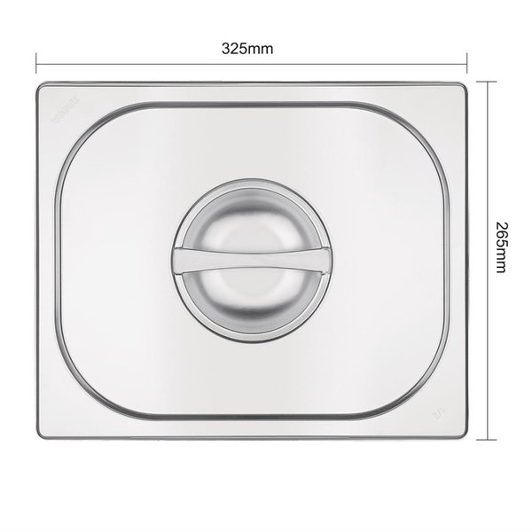 GN deksel RVS met handgreep 1/2 | O.a. voor E698, K844, K845, K846 | 325(b)x265(d)mm