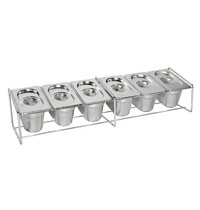 Vogue GN-bakhouder | RVS | 6x 1/9 GN of 4x 1/6 GN | 680x160x150(h)mm 