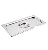 Vogue GN deksel RVS met lepeluitsparing  1/3  | O.a. voor  GM310, GM311, K929 
