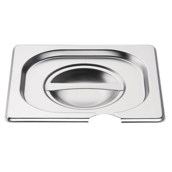 GN RVS deksel met lepeluitsparing 1/6 | O.a. voor K985, K991, K992 en K995