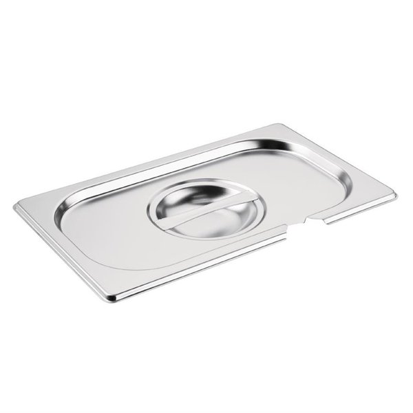 GN deksel RVS met lepeluitsparing 1/4 | O.a. voor GM312, GM313, K818