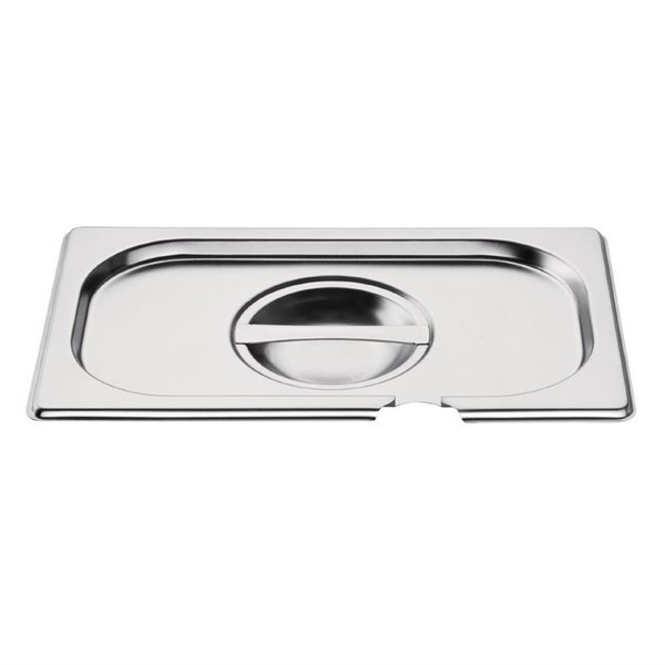 GN deksel RVS met lepeluitsparing 1/4 | O.a. voor GM312, GM313, K818