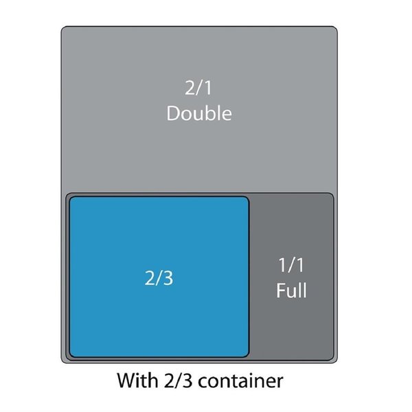 GN-Bak | RVS | 2/3 GN | Hoogte 150mm | 354x325x150(h)mm