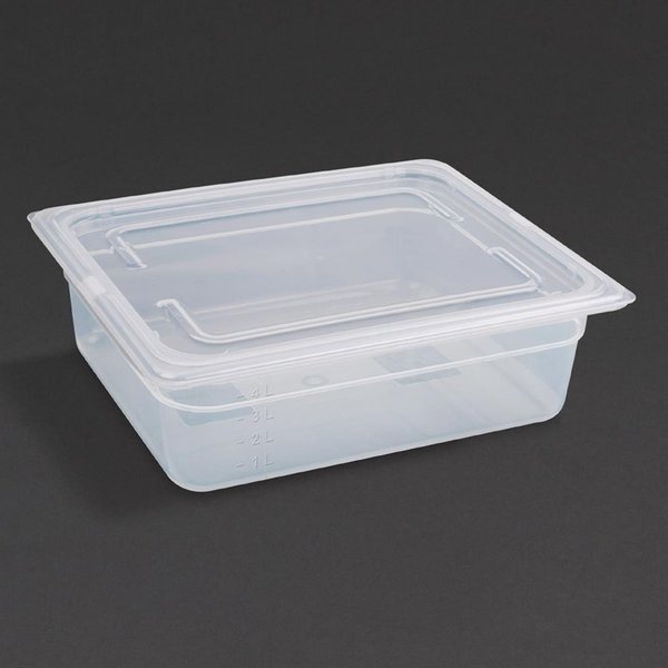 GN bak met deksel polypropyleen 1/2 | 4 stuks | 5,9L
