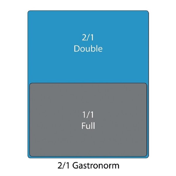 GN bak RVS 2/1 - 19L | 650x530x65(h)mm