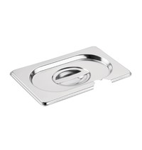 Vogue GN deksel RVS met lepeluitsparing 1/9 | 176x108x30(h)mm