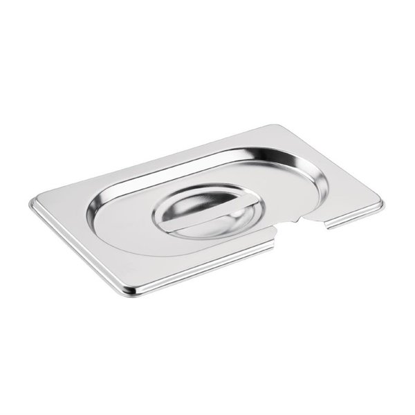 GN deksel RVS met lepeluitsparing 1/9 | 176x108x30(h)mm