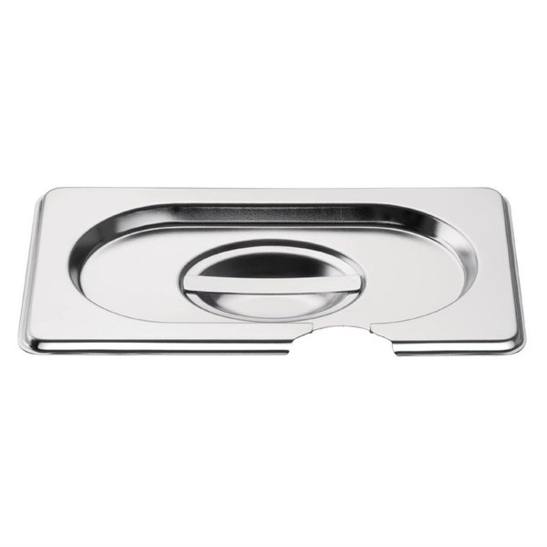 GN deksel RVS met lepeluitsparing 1/9 | 176x108x30(h)mm