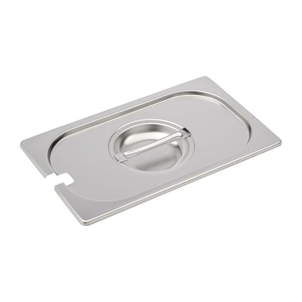 GN deksel RVS met lepel uitsparing 1/4 | 265(b)x162(d)mm