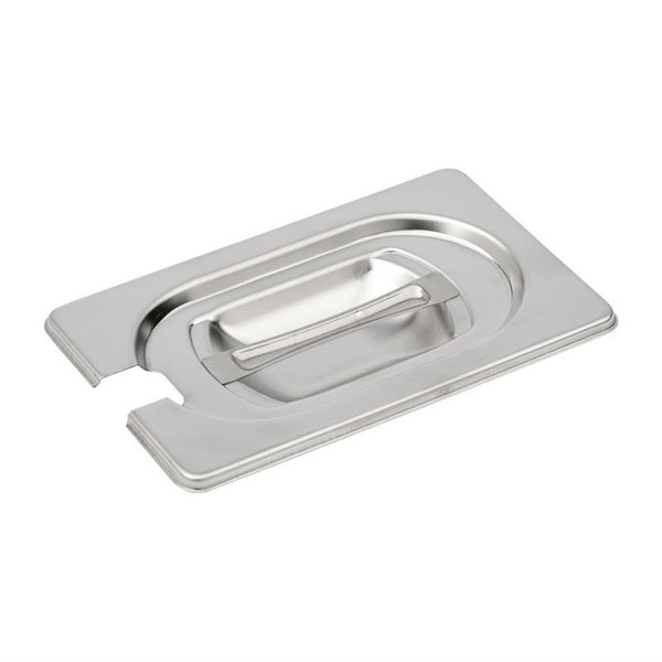 GN deksel RVS met lepel uitsparing 1/9 | 176(b)x108(d)mm