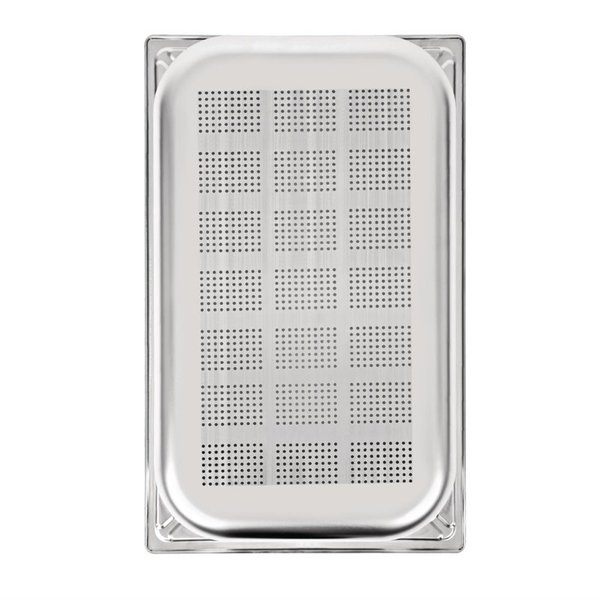 GN-Bak | RVS | 1/1 GN | Hoogte 100mm | Geperforeerd | 530x325x100(h)mm