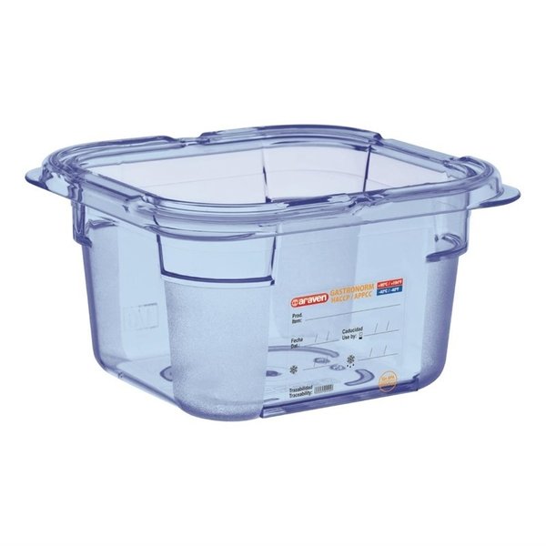 Voedseldoos blauw | 1/6 GN | 176x162x100(h)mm