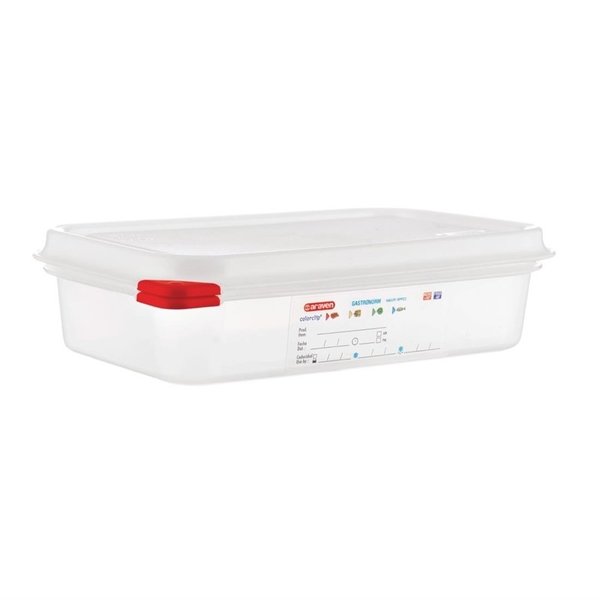 Voedseldoos met deksel 1,8L | 1/4 GN | 4 stuks | 265x162x65(h)mm
