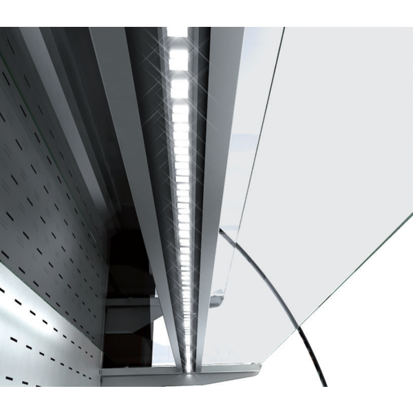 Koelvitrine | 360L | Zwart/Grijs | +2°C/+8°C | 4 Schappen | 950x730x1379(h)mm
