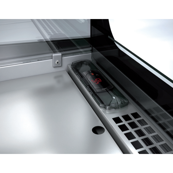 Koelvitrine | 360L | Zwart/Grijs | +2°C/+8°C | 4 Schappen | 950x730x1379(h)mm