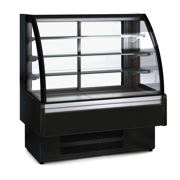 Koelvitrine | 370L | Zwart | +2°C/+8°C | 4 Schappen | 1300x730x1379(h)mm