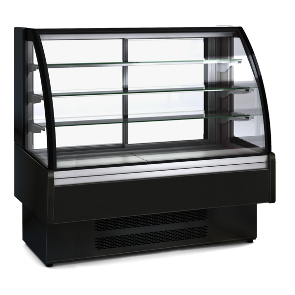 Koelvitrine | 470L | Zwart | +2°C/+8°C | 4 Schappen | 1650x730x1379(h)mm