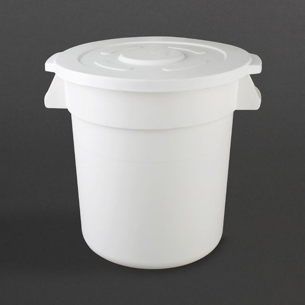 Voorraadcontainer polypropyleen wit 38L | 39,8(Ø)x43,4(h)cm