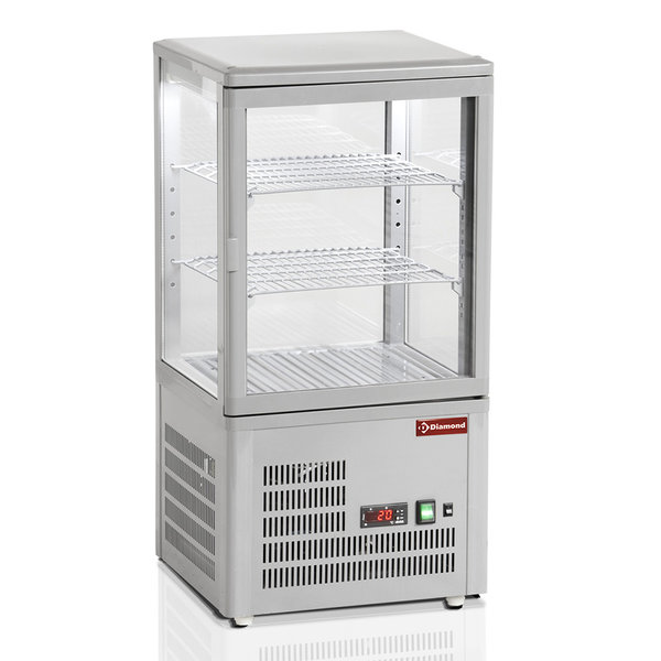 Koelvitrine | 60L | Grijs | +4°C/+12°C | 3 Schappen | 428x386x855(h)mm