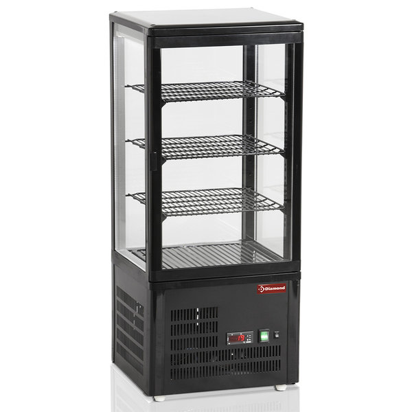 Koelvitrine | 80L | Zwart | +4°C/+12°C | 4 Schappen | 428x386x1000(h)mm