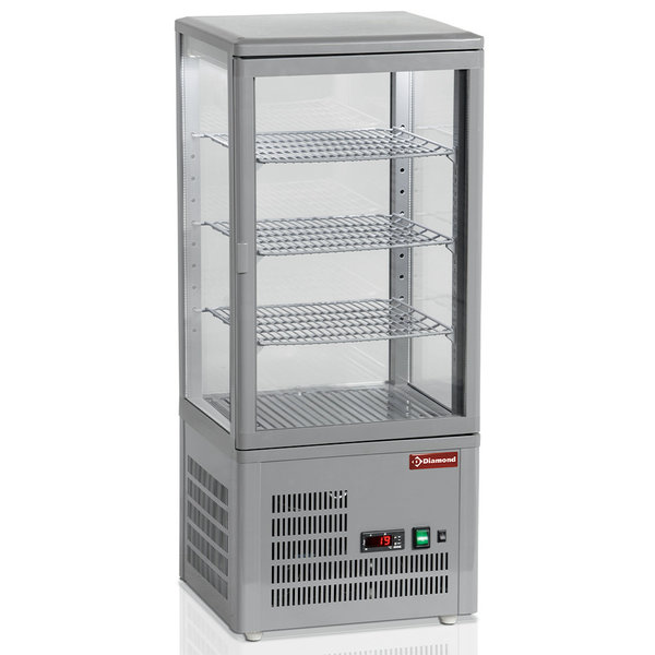 Koelvitrine | 80L | Grijs | +4°C/+12°C | 4 Schappen | 428x386x1000(h)mm