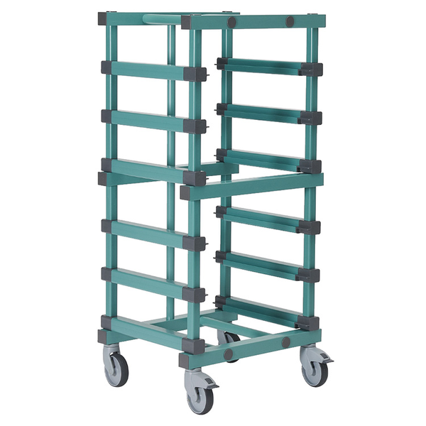 REA bakkenwagen met 8 etages 120mm en wielen | EN 600x400mm | 540x660x1770(h)mm