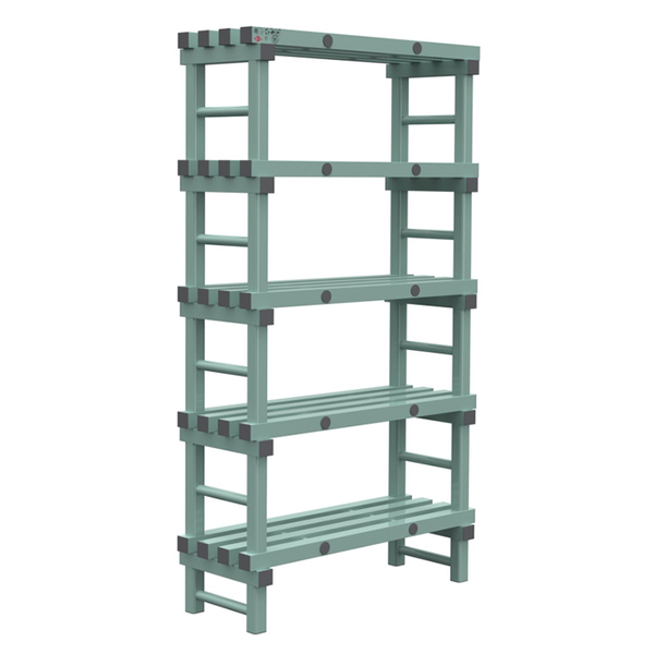 Eurostelling kunststof | 5 schappen | 400mm diep | 1850mm hoog