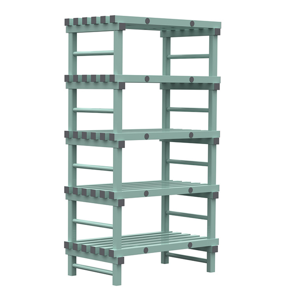 Eurostelling kunststof | 5 schappen | 600mm diep | 1850mm hoog