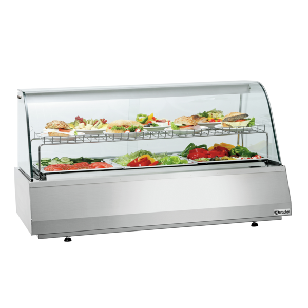 Koelvitrine | 165L | 3/1 GN | Grijs | +6°C/+10°C | 2 Schappen | 1072x783x593(h)mm