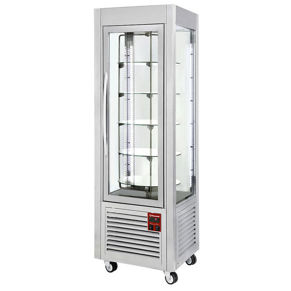 Gebaksvitrine | 360L | Grijs | +2°C/+10°C | 5 Schappen (Roterend) | 600x630x1850(h)mm