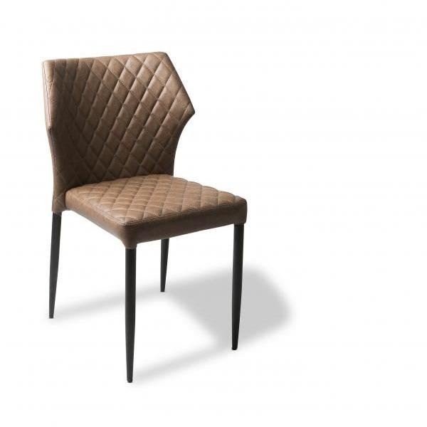 Stoel Louis | Brandvertragend | Cognacbruin | Kunstleer | Stapelbaar | 490x575x815(h)mm