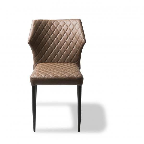 Stoel Louis | Brandvertragend | Cognacbruin | Kunstleer | Stapelbaar | 490x575x815(h)mm