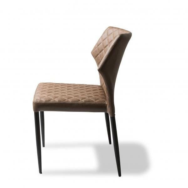 Stoel Louis | Brandvertragend | Cognacbruin | Kunstleer | Stapelbaar | 490x575x815(h)mm