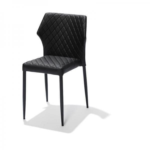 Stoel Louis | Brandvertragend | Zwart | Kunstleer | Stapelbaar | 490x575x815(h)mm