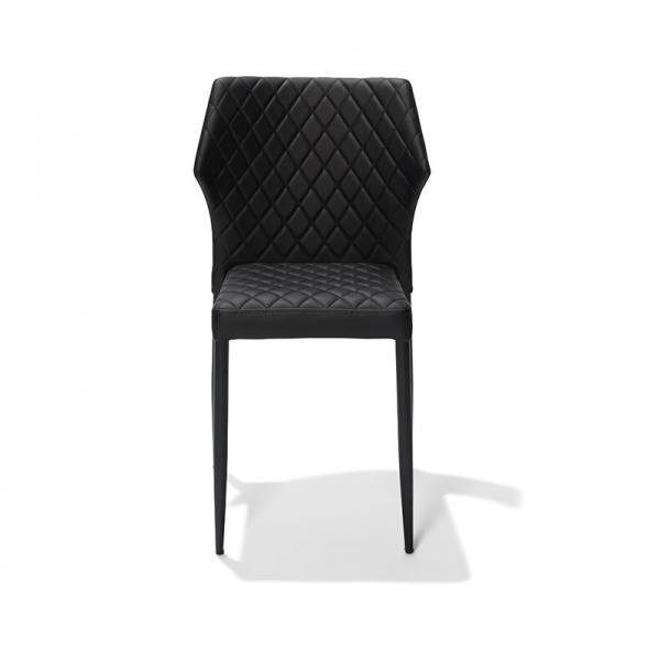 Stoel Louis | Brandvertragend | Zwart | Kunstleer | Stapelbaar | 490x575x815(h)mm
