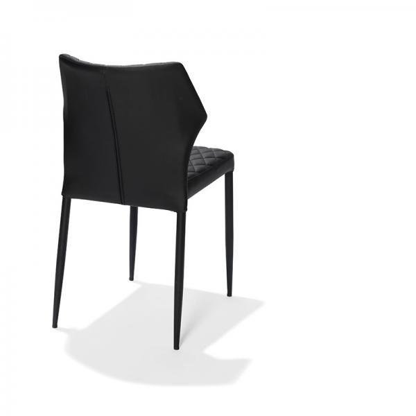 Stoel Louis | Brandvertragend | Zwart | Kunstleer | Stapelbaar | 490x575x815(h)mm