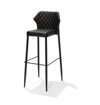 VEBA Barkruk Louis | Brandvertragend | Zwart | Kunstleer | Stapelbaar | 500x470x1050(h)mm 