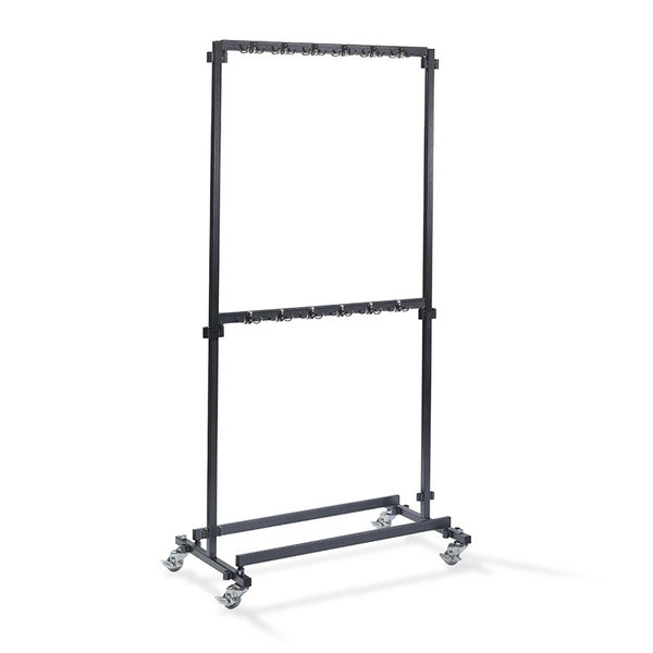 Garderobe verrijdbaar zwart met haakjes | 600x1000x2000(h)mm