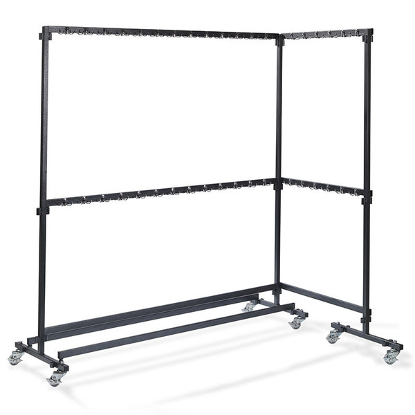 Garderobe verrijdbaar zwart zonder haakjes | 600x1920x2000(h)mm