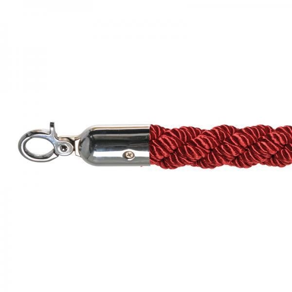 Luxe afzetkoord chrome/rood | 157(l)cm